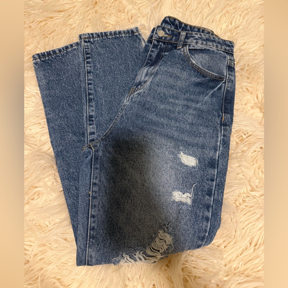 Distressed denim jeans size S